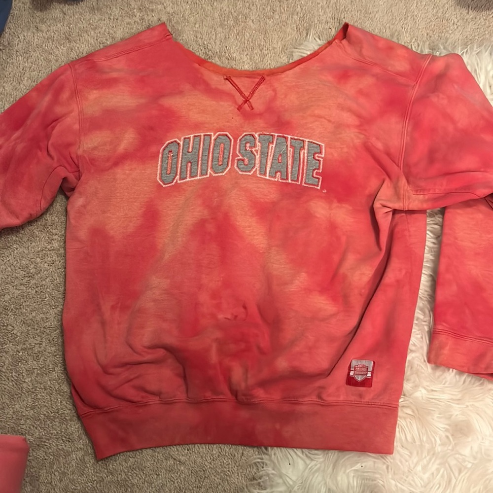 Ohio State college game day tie dye sweatshirt